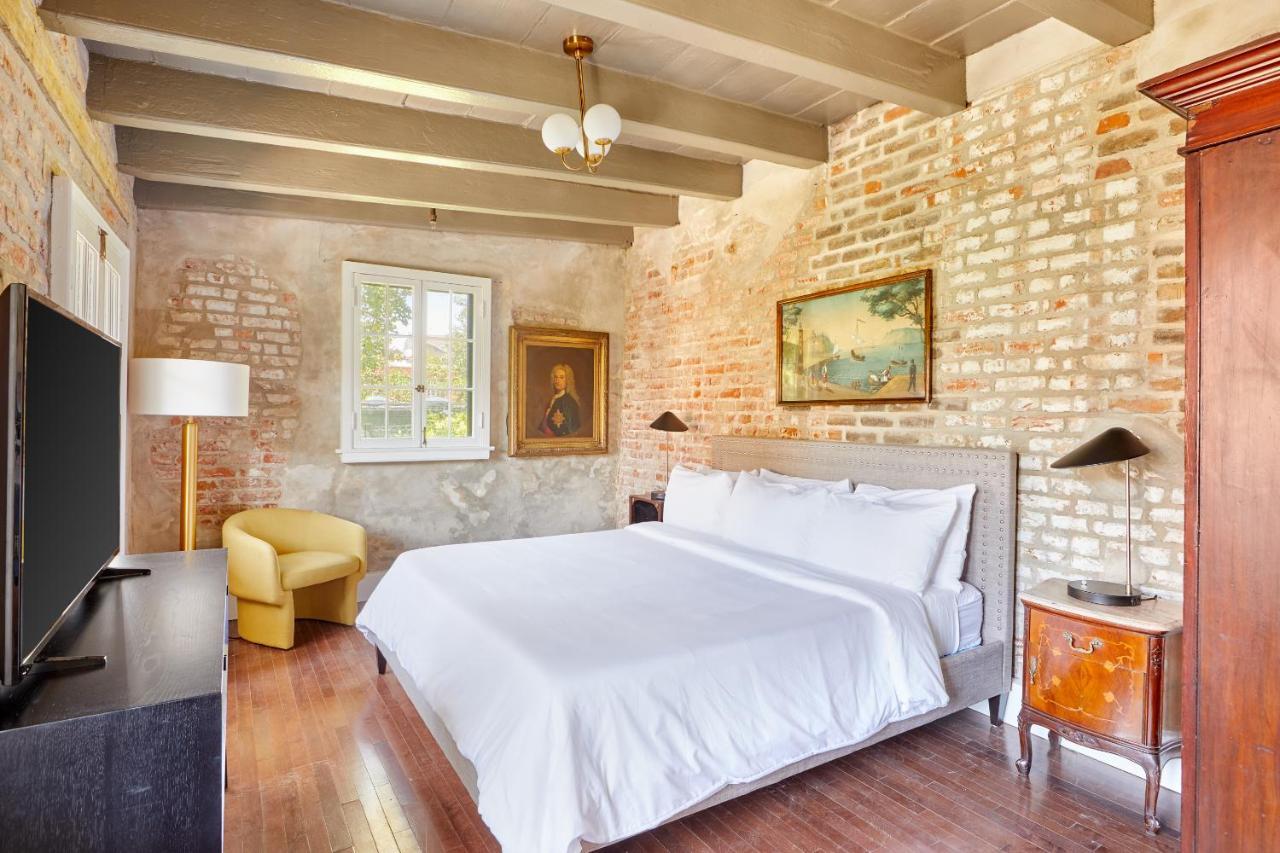 Brick wall bedroom